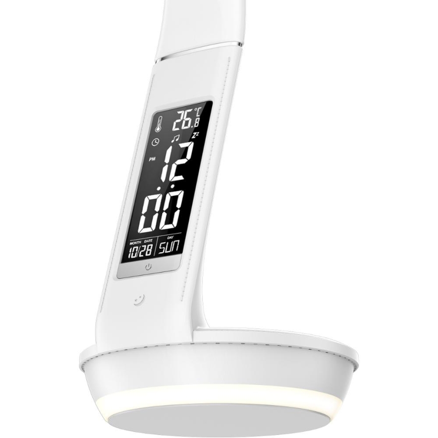 Dimmbare LED-Tischleuchte mit kabelloser Qi-Aufladung 5W und Anzeige LED/6W/230V/1xCR2032 3000/4000/6000K weiß