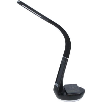 Dimmbare LED-Tischleuchte mit kabelloser Qi-Aufladung 5W und Anzeige LED/6W/230V/1xCR2032 3000/4000/6000K schwarz