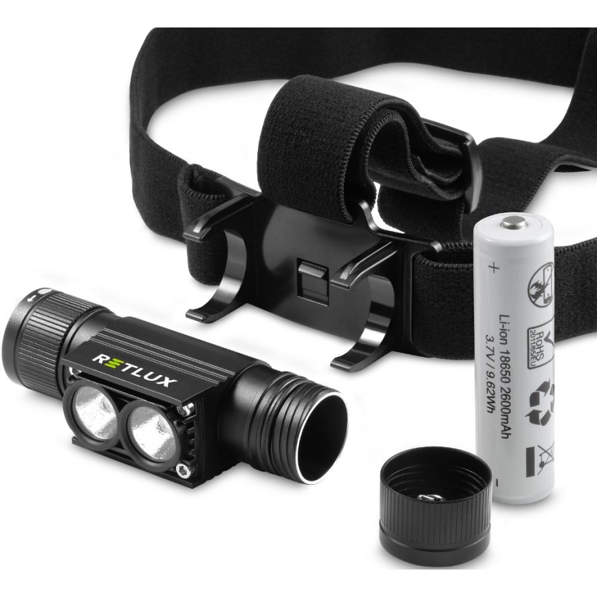 LED Wiederaufladbare Aluminium Stirnlampe LED/2600 mAh IP66