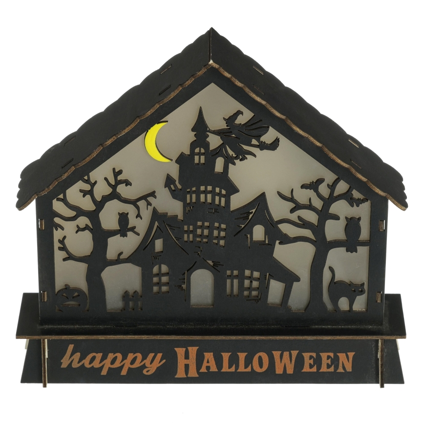 LED-Dekoration HALLOWEEN LED/2xAA/mehrfarbig gruseliges Haus
