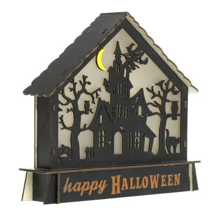 LED-Dekoration HALLOWEEN LED/2xAA/mehrfarbig gruseliges Haus