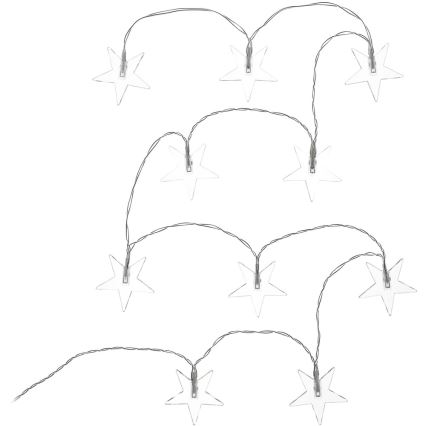 LED-Dekorationskette 10xLED/2xAA 1,8m kaltweiß