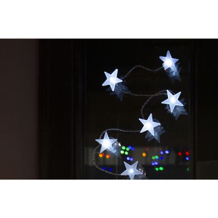 LED-Dekorationskette mit Saugnäpfen 10xLED/2xAA 1,8m kaltweiß