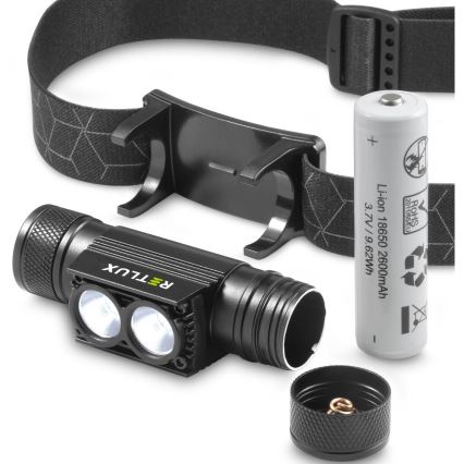 LED dimmbare wiederaufladbare Aluminium Stirnlampe LED/2600 mAh IP65