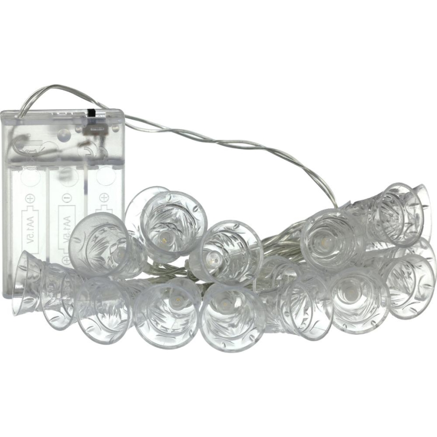 LED-Weihnachtslichterkette 20xLED/3xAA/warmweiβ 2,2m Glocken
