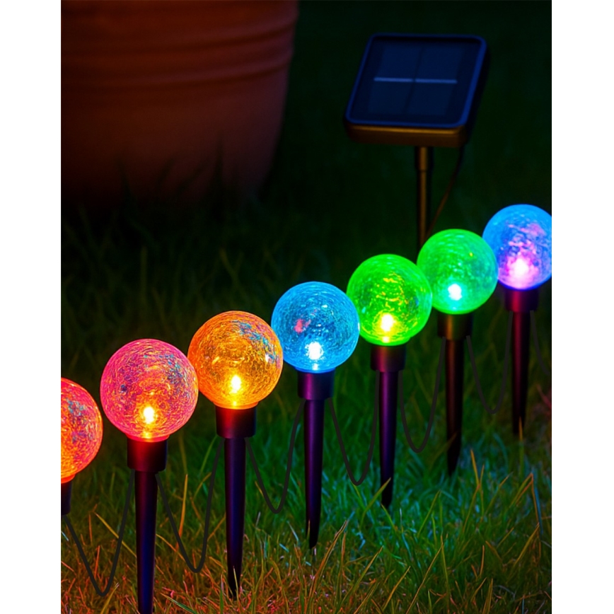 RGB-LED-Solarleuchte 10× LEDs / 1,2 V, 300 mAh, IP44, schwarz