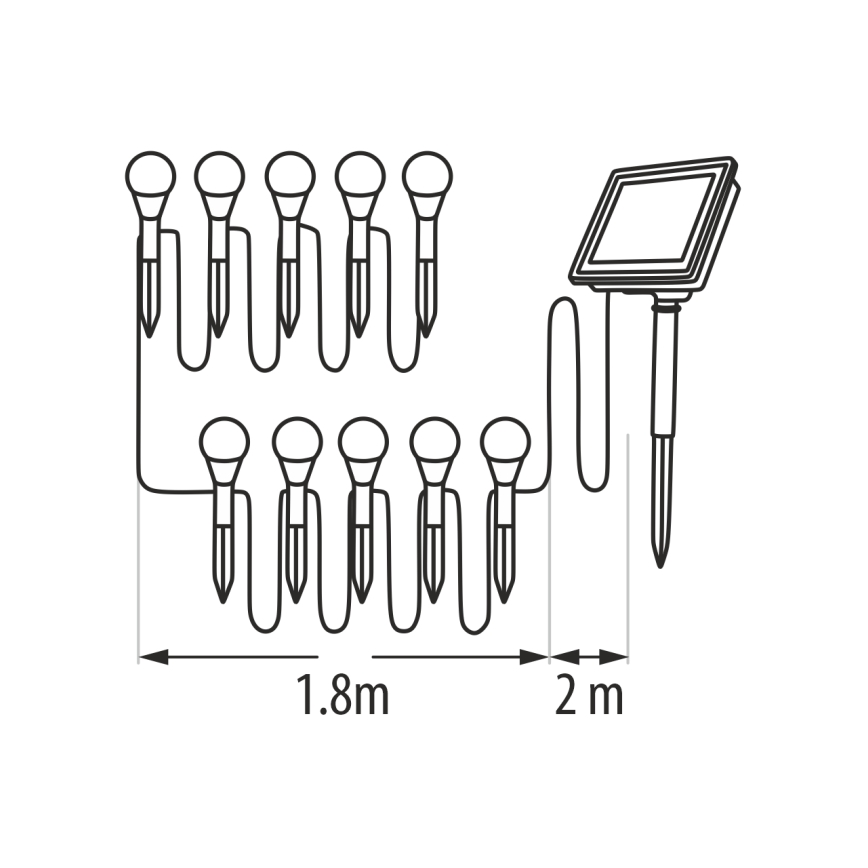 RGB-LED-Solarleuchte 10× LEDs / 1,2 V, 300 mAh, IP44, schwarz