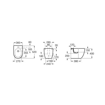Roca A357247000 - Stand-Bidet MERIDIAN Keramik/weiß