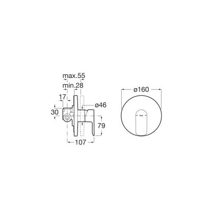 Roca A5A226EC00 - CALA Unterputz-Duscharmatur, glänzender Chrom