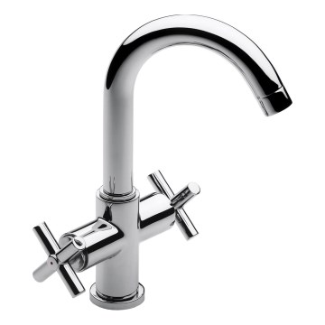 Roca A5A3043C00 - Waschbeckenarmatur + Ablauf mit Überlauf LOFT 27 cm glänzendes Chrom