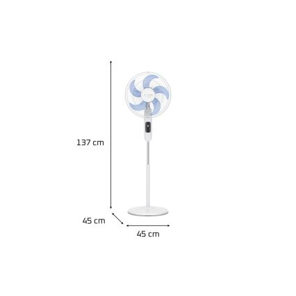 Rowenta - Standventilator TURBO SILENCE 55W/230V 147 cm weiß + Fernbedienung