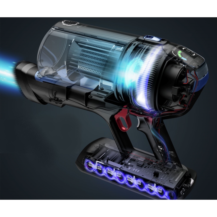 Rowenta - Akku-Staubsauger mit Wischfunktion X-FORCE FLEX ANIMAL AQUA AUTO 3in1 480W/32,4V 2500 mAh blau