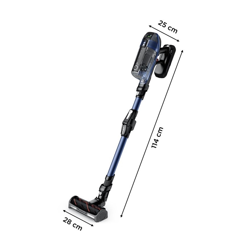 Rowenta - Akku-Staubsauger mit Wischfunktion X-FORCE FLEX ANIMAL AQUA AUTO 3in1 480W/32,4V 2500 mAh blau