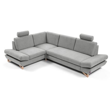 Eck-Schlafsofa mit Stauraum, Polsterbezug, L-Form AVESTA links, grau