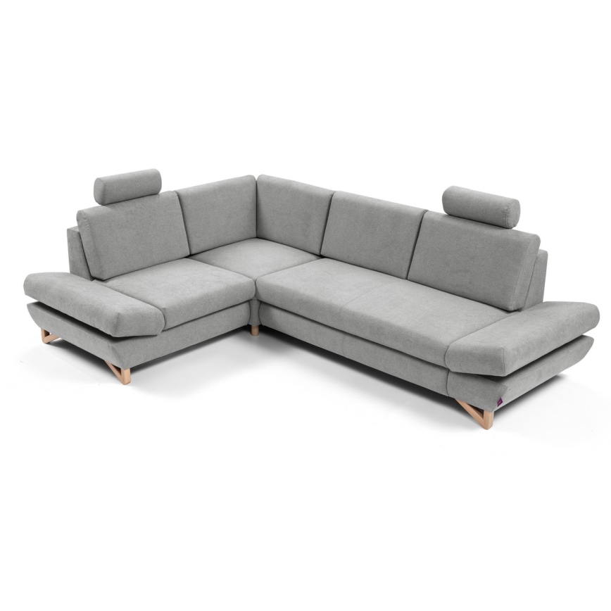Eck-Schlafsofa mit Stauraum, Polsterbezug, L-Form AVESTA links, grau
