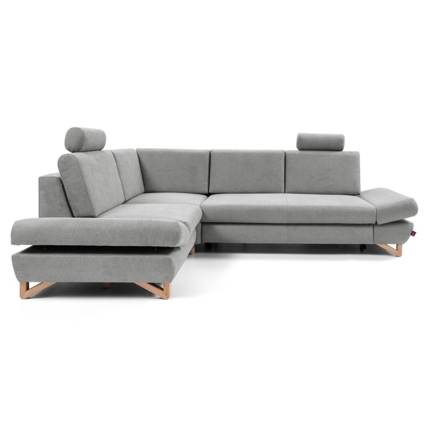 Eck-Schlafsofa mit Stauraum, Polsterbezug, L-Form AVESTA links, grau