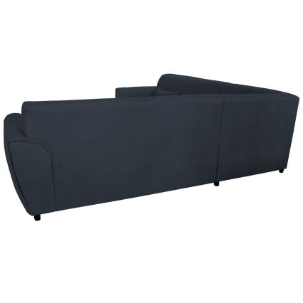 Eck-Schlafsofa mit Stauraum in L-Form VISEU, rechts, Anthrazit/Schwarz