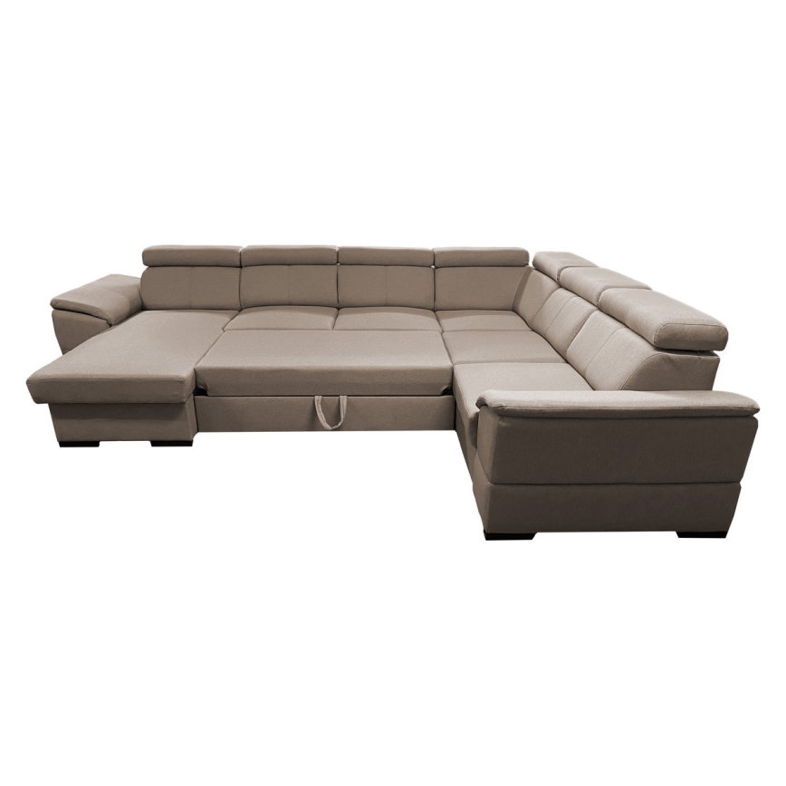 Schlafsofa mit universeller U-Ecke und Stauraum GRANADA Beige