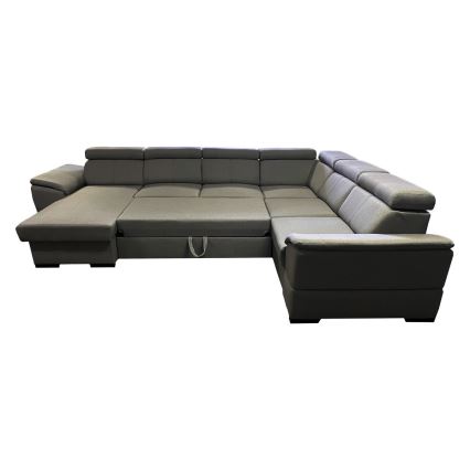 Schlafsofa mit universeller U-Ecke und Stauraum GRANADA in Dunkelgrau
