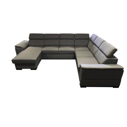 Schlafsofa mit universeller U-Ecke und Stauraum GRANADA in Dunkelgrau