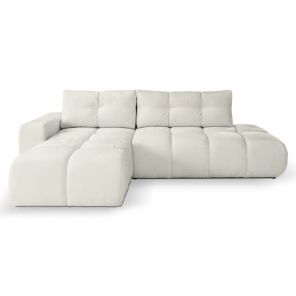 Ecksofa mit Schlaffunktion und Stauraum, L-Form ALMADA links, beige, gepolstert