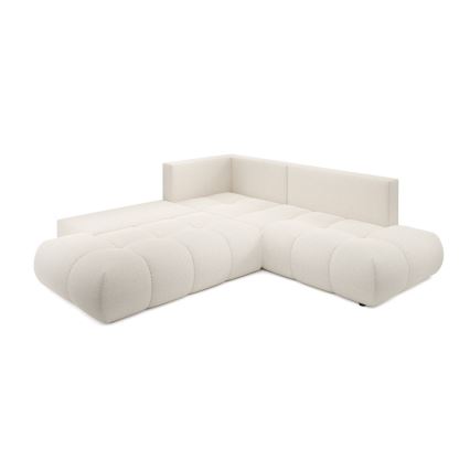 Ecksofa mit Schlaffunktion und Stauraum, L-Form ALMADA links, beige, gepolstert