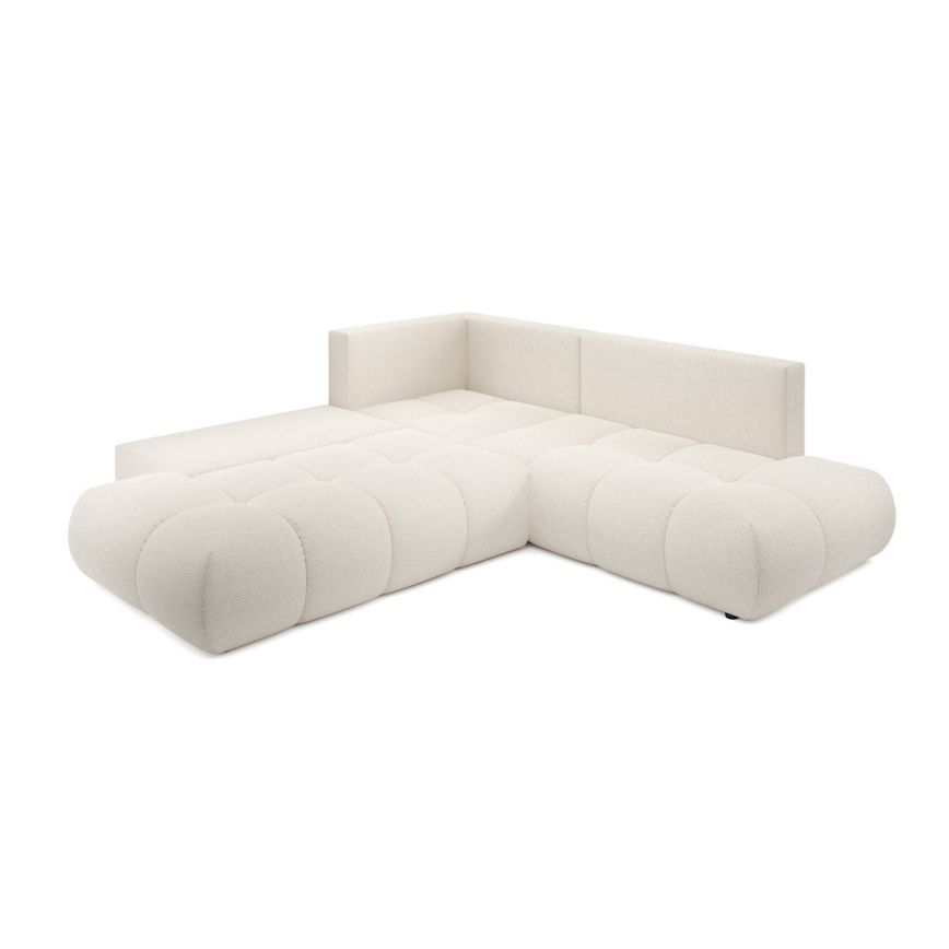 Ecksofa mit Schlaffunktion und Stauraum, L-Form ALMADA links, beige, gepolstert