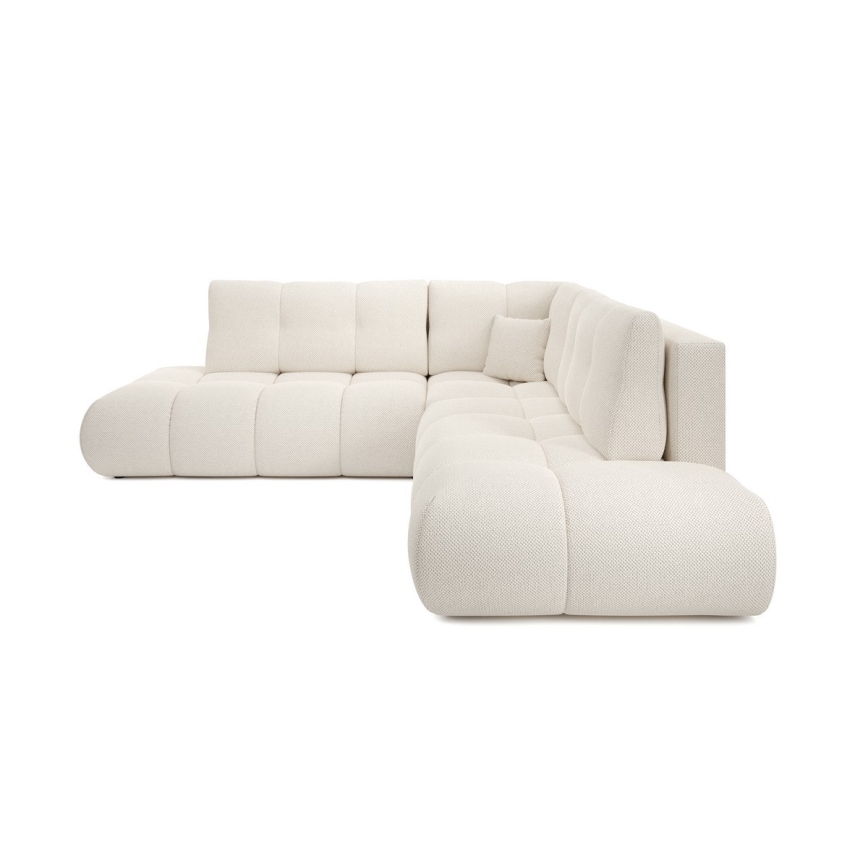 Ecksofa mit Schlaffunktion und Stauraum, L-Form ALMADA links, beige, gepolstert