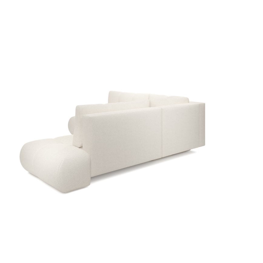 Ecksofa mit Schlaffunktion und Stauraum, L-Form ALMADA links, beige, gepolstert