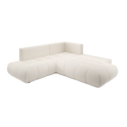 Ausziehbare Eckpolstergarnitur mit Stauraum in L-Form ALMADA, rechts, beige