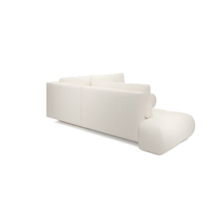 Ausziehbare Eckpolstergarnitur mit Stauraum in L-Form ALMADA, rechts, beige