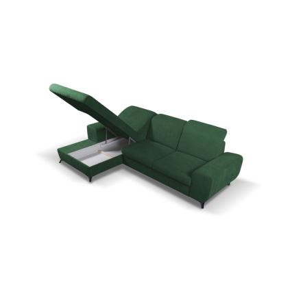 Eck-Schlafsofa mit Stauraum, Polsterbezug, L-Form ALTA links, grün