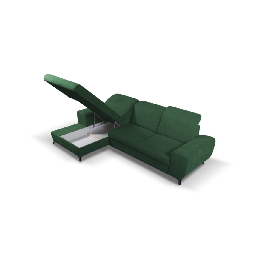 Eck-Schlafsofa mit Stauraum, Polsterbezug, L-Form ALTA links, grün