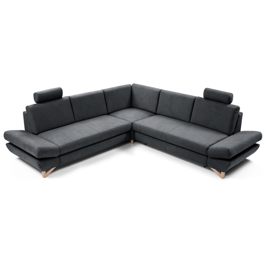 Eck-Schlafsofa mit Stauraum, Polsterbezug, L-Form, AVESTA, rechts, Anthrazit