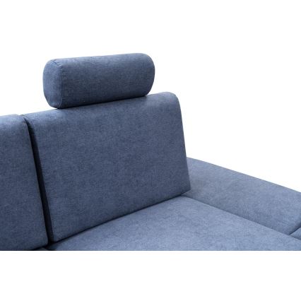 Eck-Schlafsofa mit Stauraum, Polsterecke in L-Form AVESTA, rechts, blau