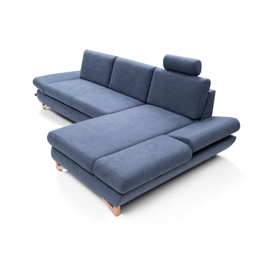 Eck-Schlafsofa mit Stauraum, Polsterecke in L-Form AVESTA, rechts, blau