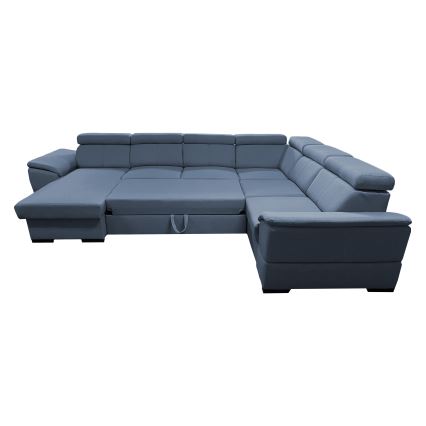 Schlafsofa mit universeller U-Ecke und Stauraum GRANADA blau
