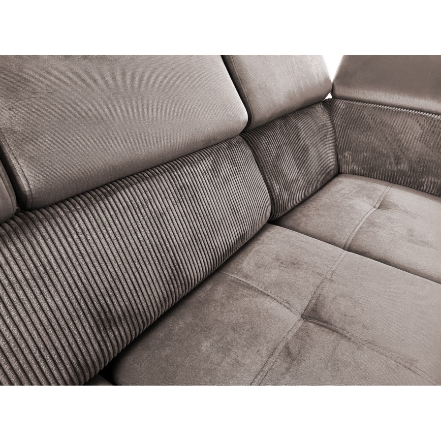 Schlafsofa mit universeller U-Ecke und Stauraum SALVADA Beige