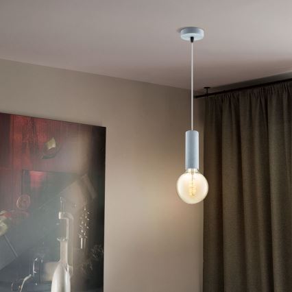 Deckenleuchte an Kabel SAGA 1xE27/40W/230V grau