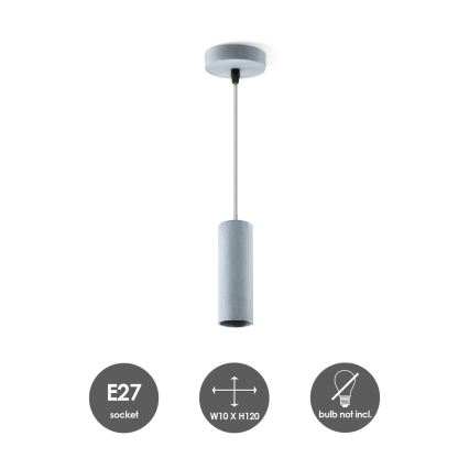 Deckenleuchte an Kabel SAGA 1xE27/40W/230V grau