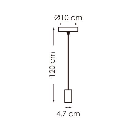 Deckenleuchte an Kabel SAGA 1xE27/40W/230V grau