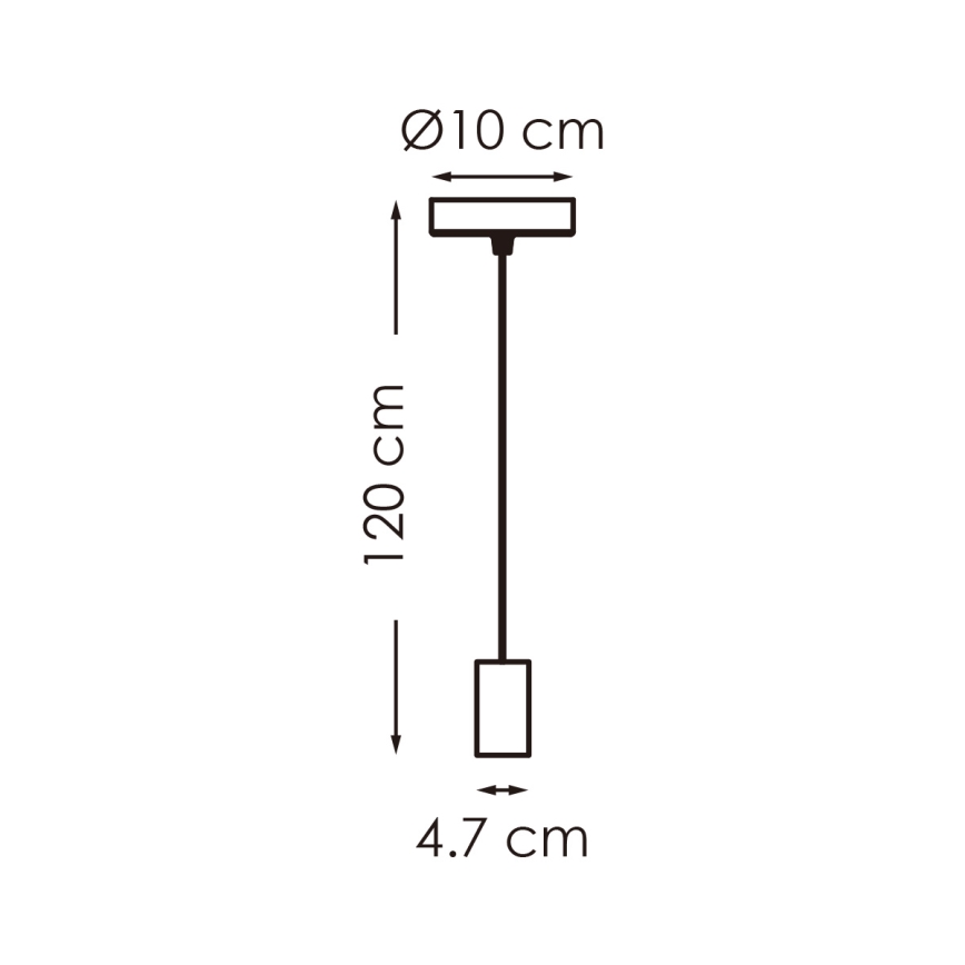 Deckenleuchte an Kabel SAGA 1xE27/40W/230V grau