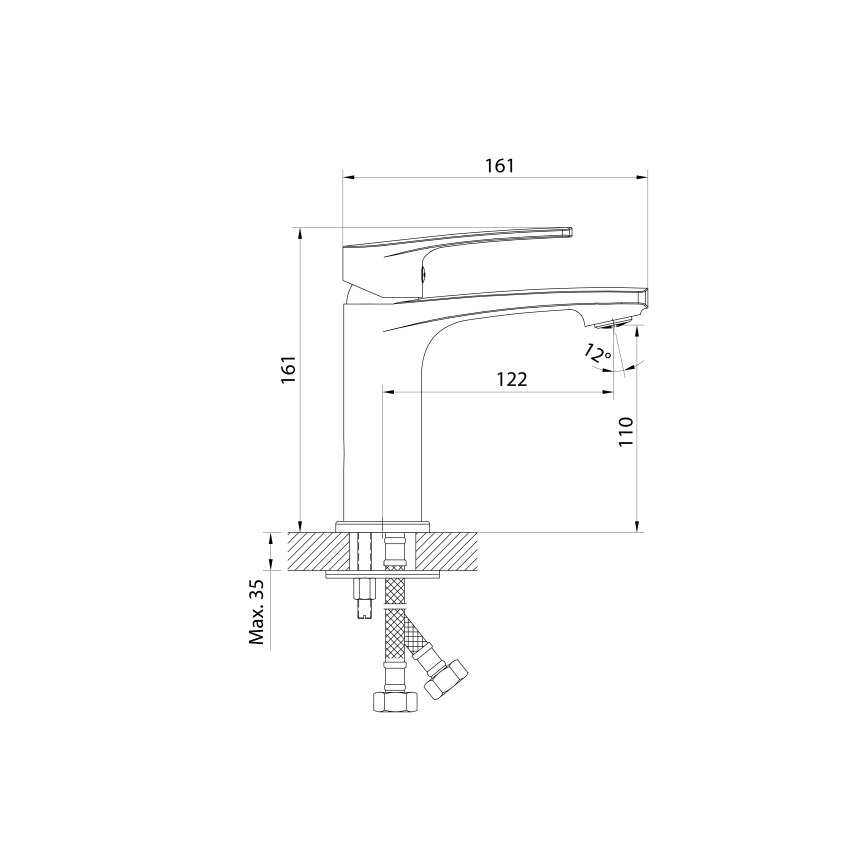 Samona - Waschtischarmatur KORANA, 16 cm, Hochglanz-Chrom