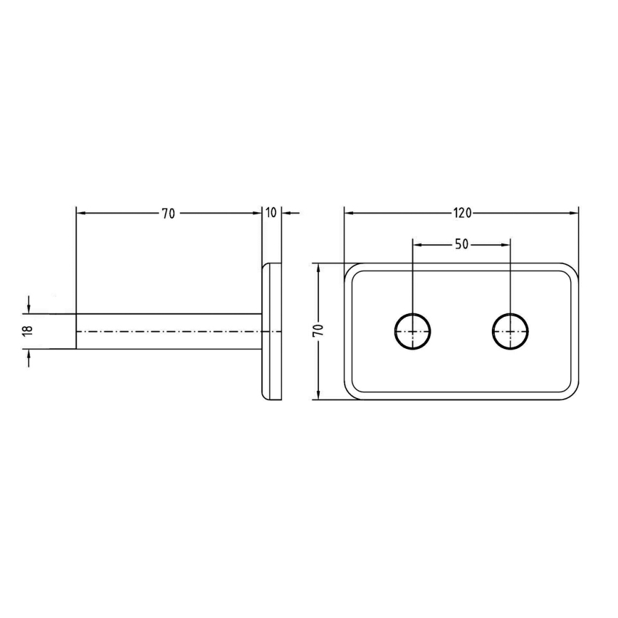 Sapho - Abdeckrosette für Mittelanschluss TWIN matt schwarz