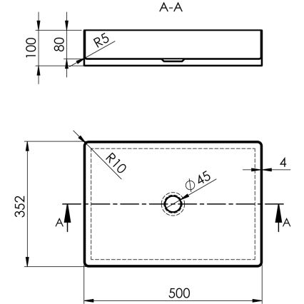 Sapho - Aufsatzwaschbecken AURUM 50x35 cm Anthrazit