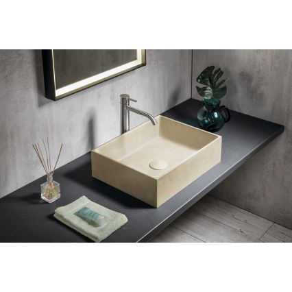 Sapho - Aufsatzwaschbecken FORMIGO 47,5x36,5 cm Beton/Beige