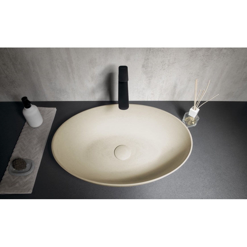 Sapho - Aufsatzwaschbecken FORMIGO 60x40 cm Beton/Beige