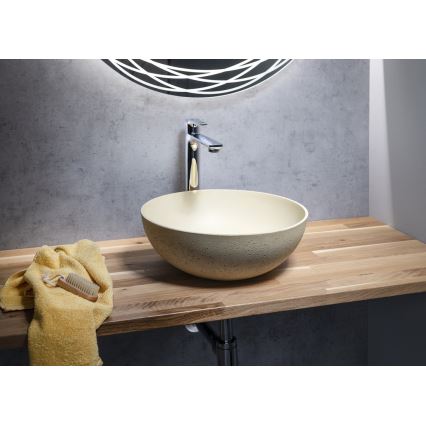Sapho - Aufsatzwaschbecken FORMIGO Ø 39 cm Beton/Beige
