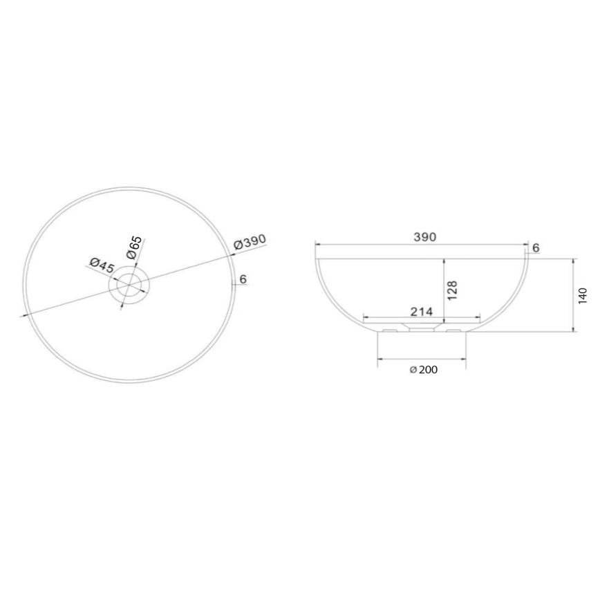 Sapho - Aufsatzwaschbecken FORMIGO Ø 39 cm Beton/Beige