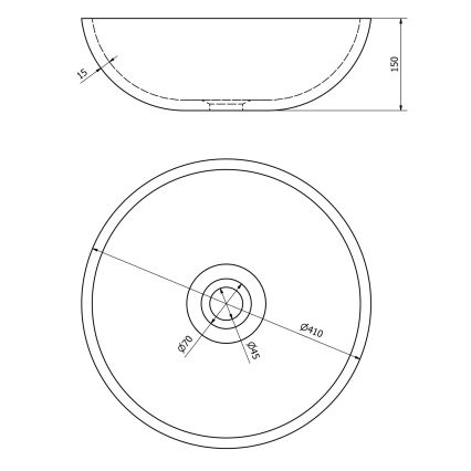 Sapho - Aufsatzwaschbecken PRIORI Ø 41 cm braun/blau